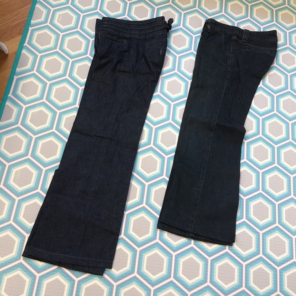 flare bell bottom wide leg low rise dark jeans - Picture 8 of 9